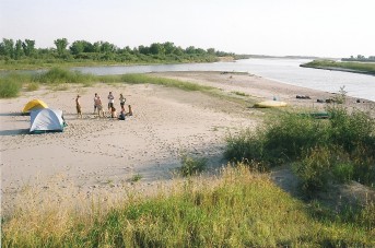 South Saskatchewan River beach campsite