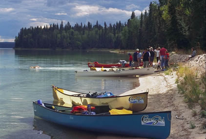 Canoeing on Kingsmere Lake in Prince Albert National Park 