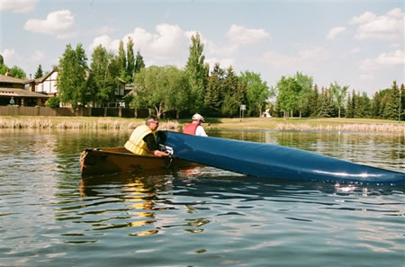 Learn to canoe course on Lakeview Lake in Saskatoon