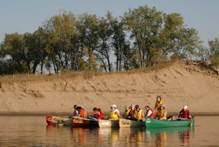 Paddlers on the South Saskatchewan River