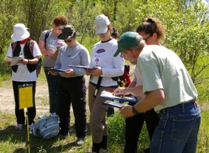 Cliff instructing the CanoeSki orienteering course 